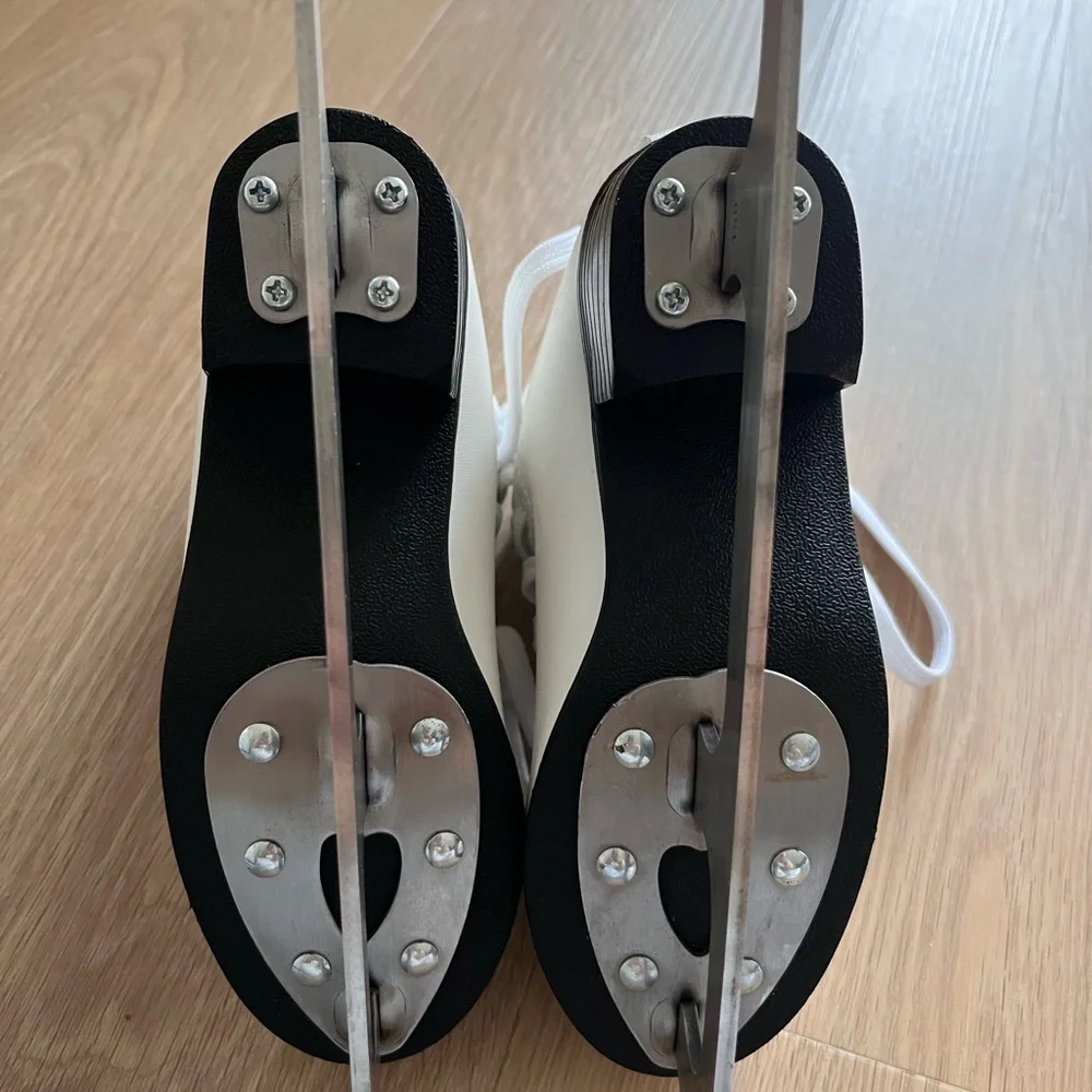 White Kids Figure Ice Skates - Classic Lace-Up Style